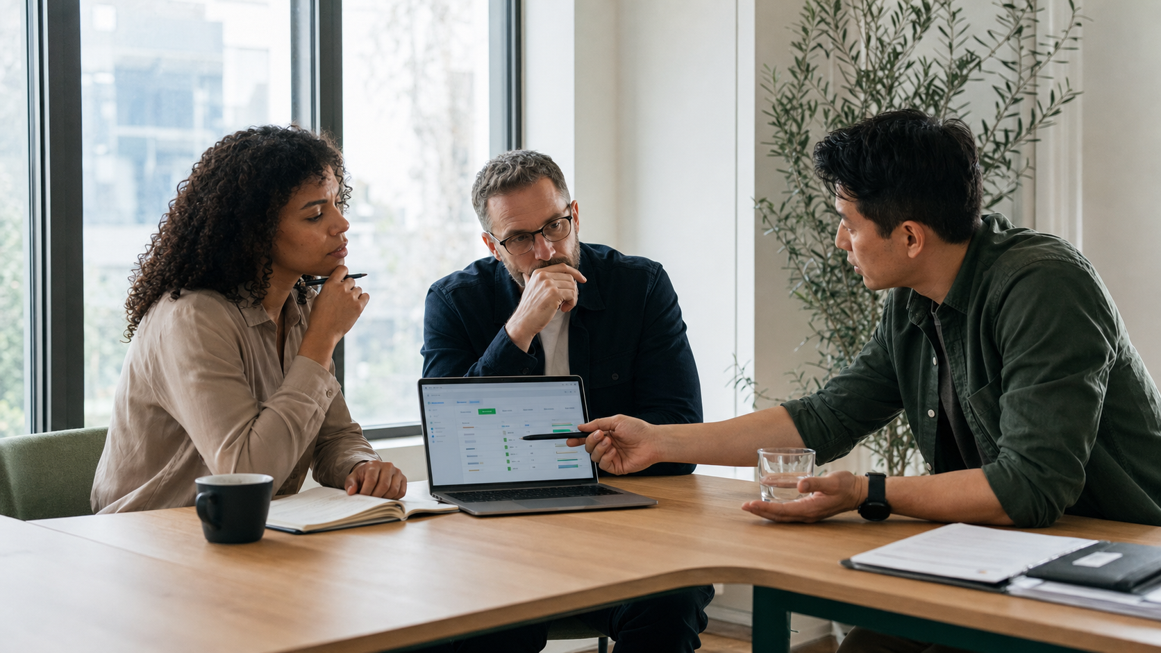 A sales team reviewing whether a pipeline account has a real reason to buy